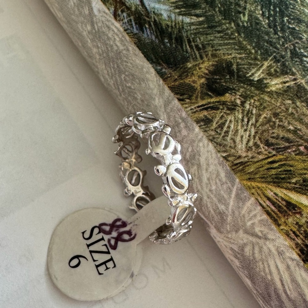 💍 925 Silver Turtle 🐢 ( Honu)Openwork Ring - Band.